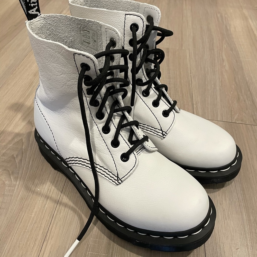 White Dr. Martens boots